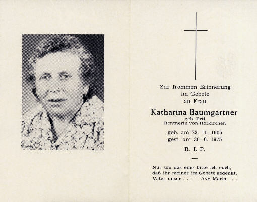 Familiengrab Baumgartner Hofkirchen