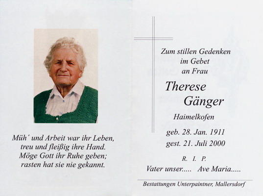 Therese Gnger Haimelkofen