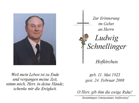 Schnellinger Ludwig Hofkirchen